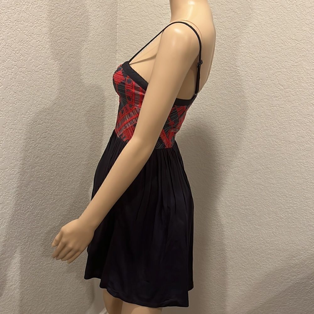Vintage Anthropologie Staring at stars mini dress, embroidered bodice, lined - Picture 3 of 7